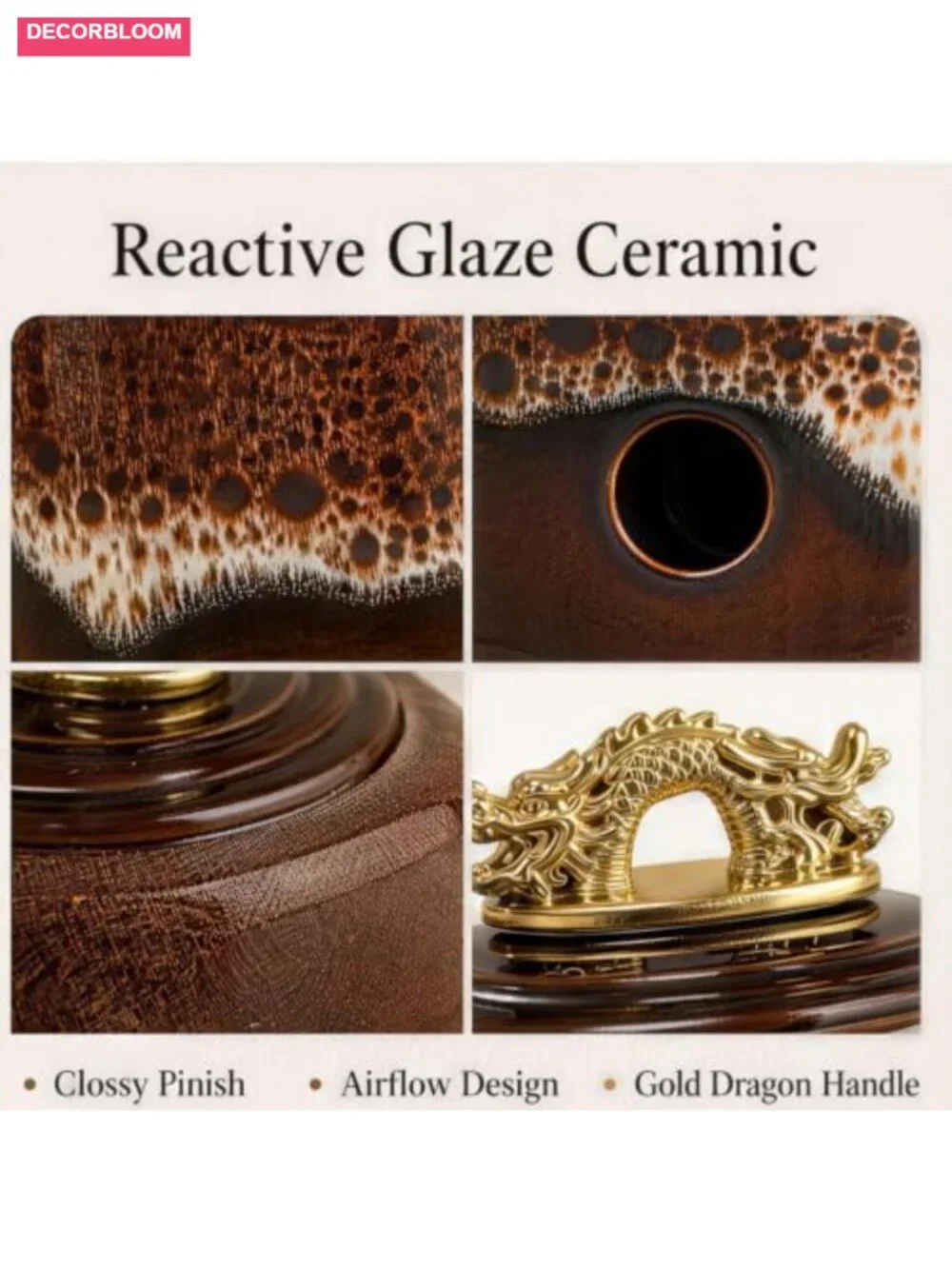Ceramic Garlic Keeper with Lid, Breathable Kitchen Counter Storage